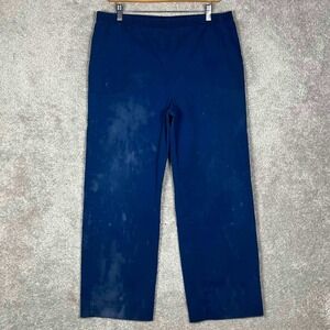 Vintage 80s The Fox Collection Navy Blue Elastic Waist Pants Size 14 Made in USA